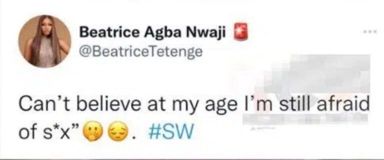 ‘I’m Still Afraid Of S3x At 28 Years Old’ – Beatrice Reveals
