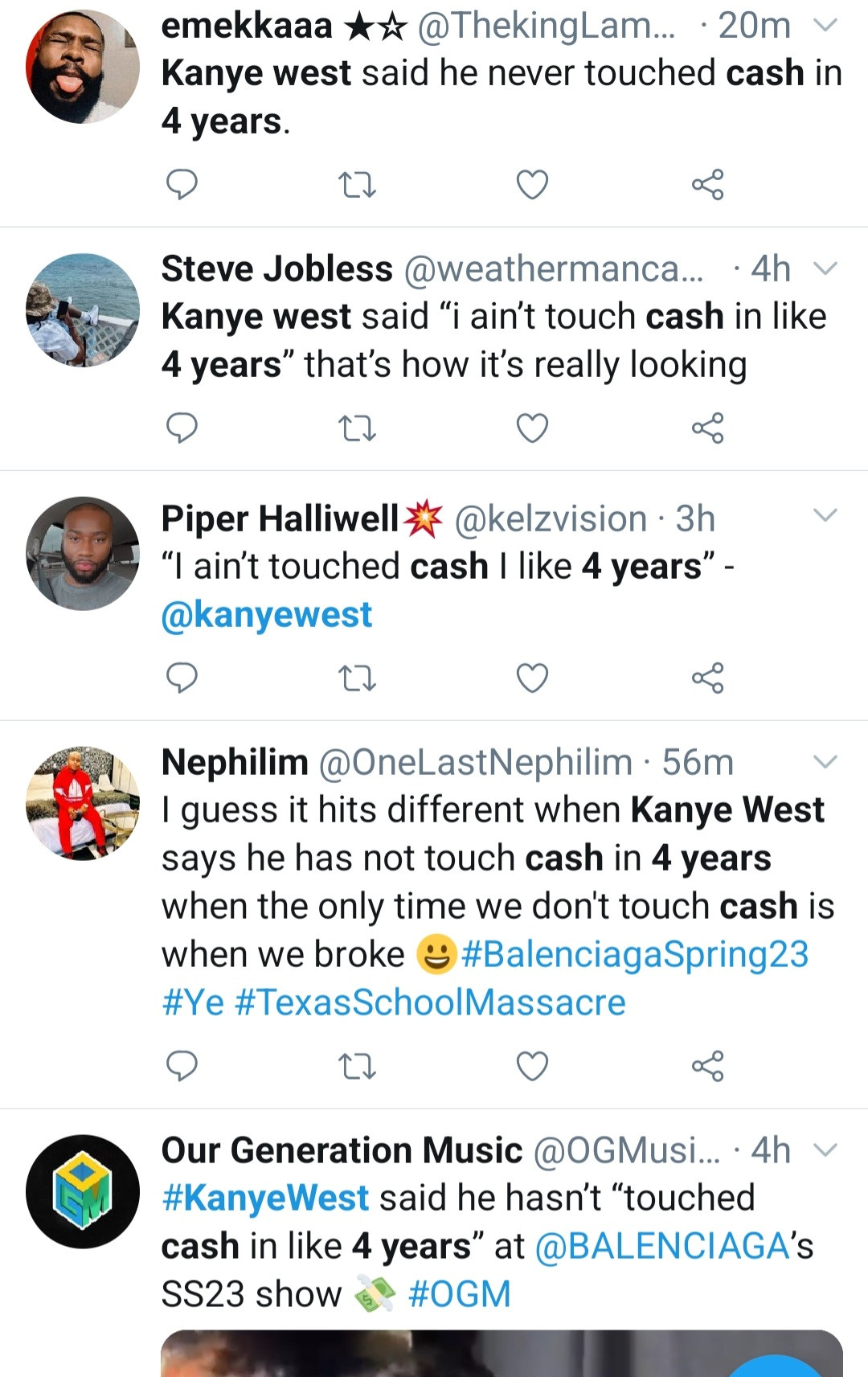 Kanye West says he has not touched cash in 4 years (video)