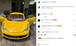 Nigerian Singer, Timaya, buys a new Ferrari (photos)
