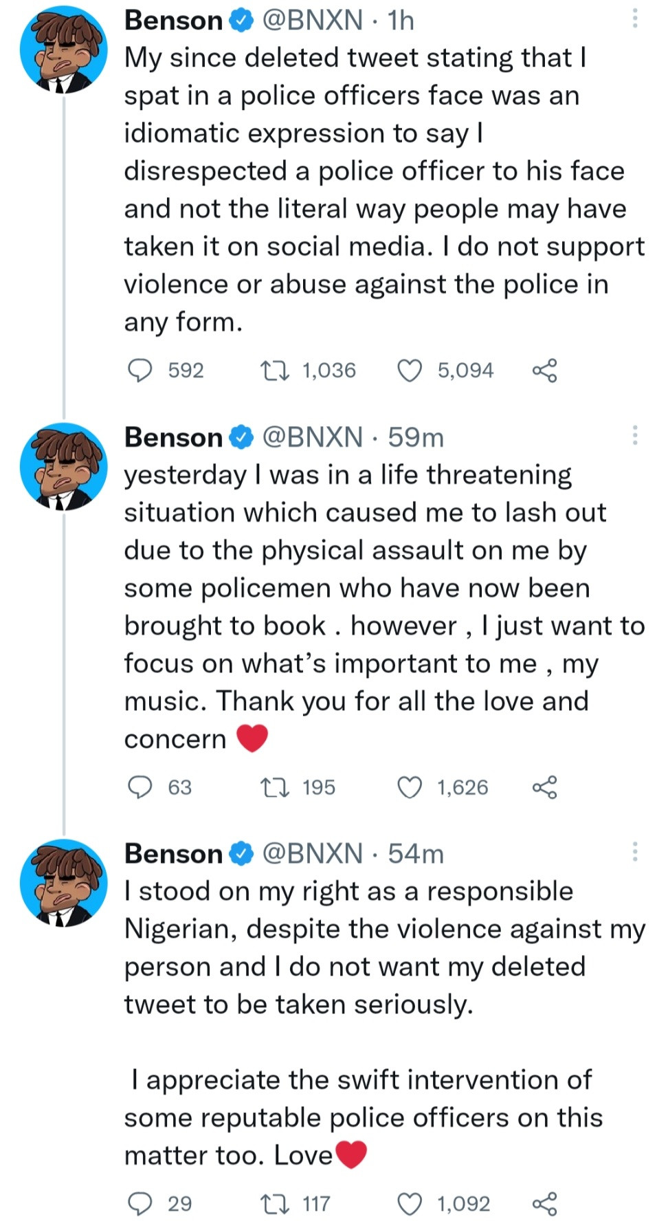Singer Buju(BNXN) makes you says "I do not support abuse against the police in any form" after bragging that he "spat" in a police officer's face