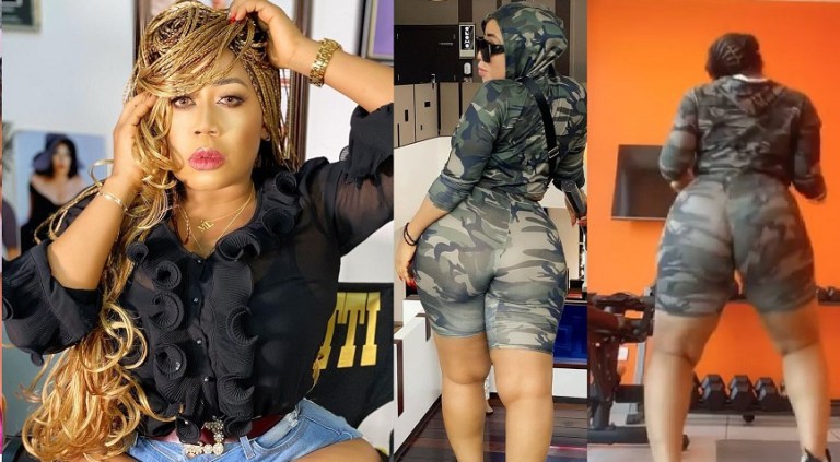 NollywoodActress Moyo Lawal sets Internet on fire with her Twērks Wildly In Military Camo (Video