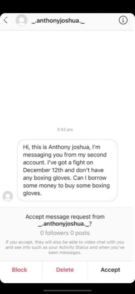 See funny chat of a lady alleging Anthony Joshua begging her for money