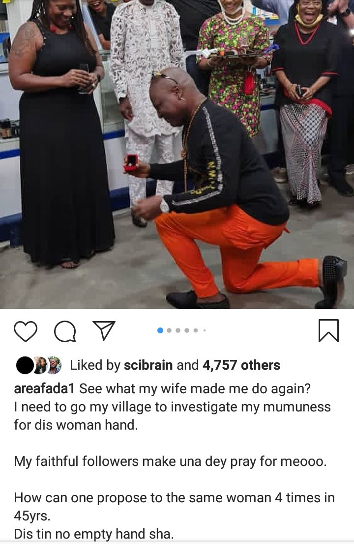 Charley Boy re-proposes to his wife after saying he wants to become a monk (photos)