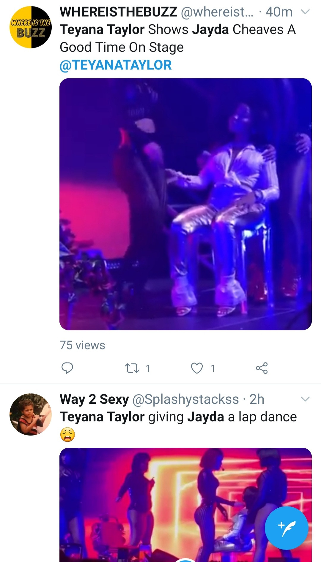 Video: Teyana Taylor simulates s3x on stage grinding gagainst Jayda Cheaves in blow off performance