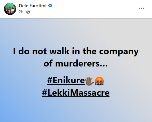 I do not walk in the of company murderers''- Lawyer Dele Farotimi reacts to peace walk invitation