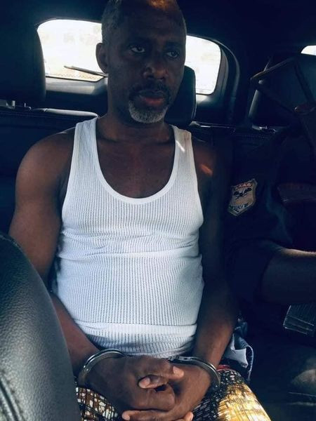 Photos of former Imo state governorship candidate and son-in-law of Rochas Okorocha, Uche Nwosu, after his arrest by police officers