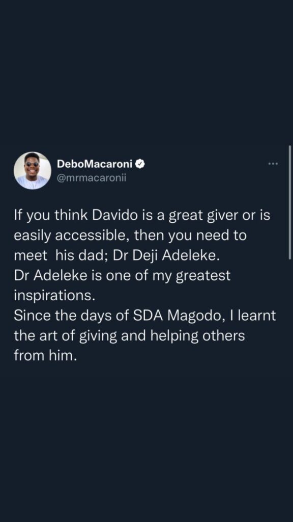 Comedian Mr Macaroni Reveals How Davido’s Father Help In Kick-off His Career