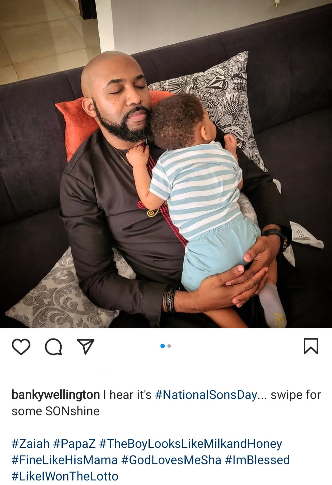 Banky W shares photos of his first son says "The boy looks like milk and honey"