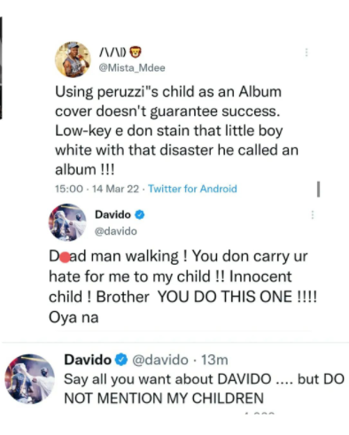 Twitter uses accuses Davido of using Peruzzi's son on the cover of his album, A Better time – See reaction by Davido