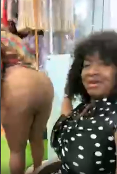 Nigerian porn star, Afrocandy shares a video of a woman twerking for her in an office (video)