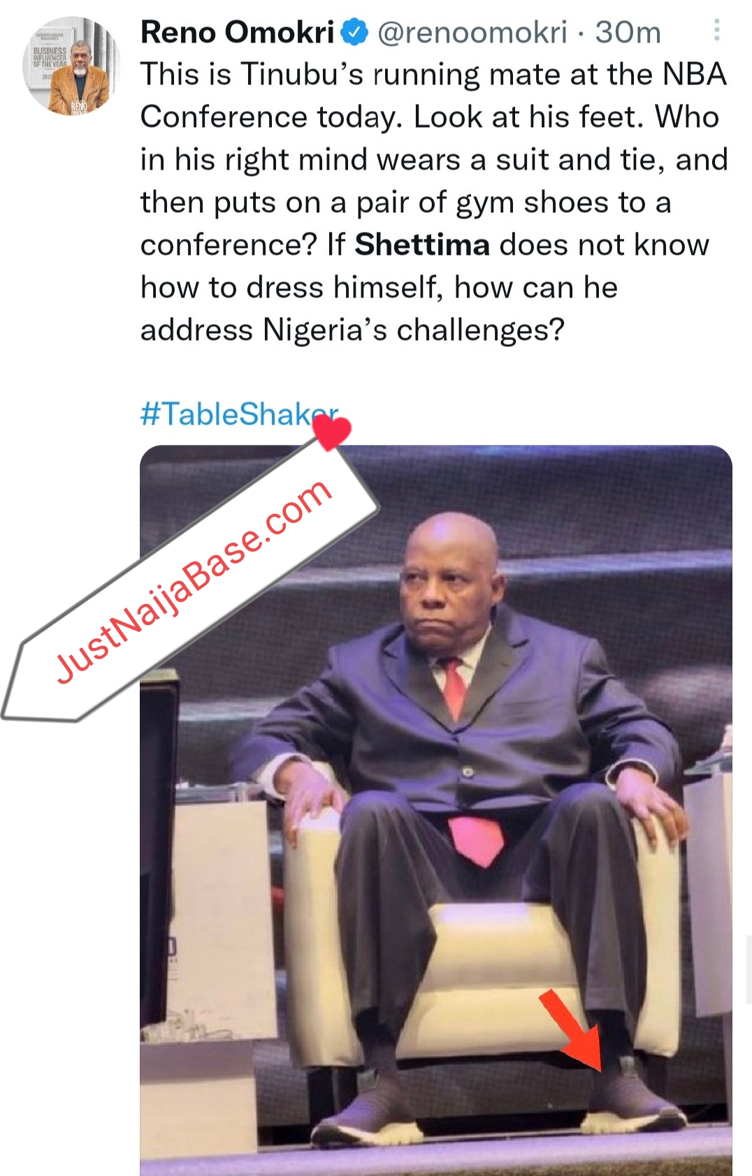 #ShettimaChallenge: Nigerians recreate outfit worn by Kashim Shettima to the NBA conference (photos)