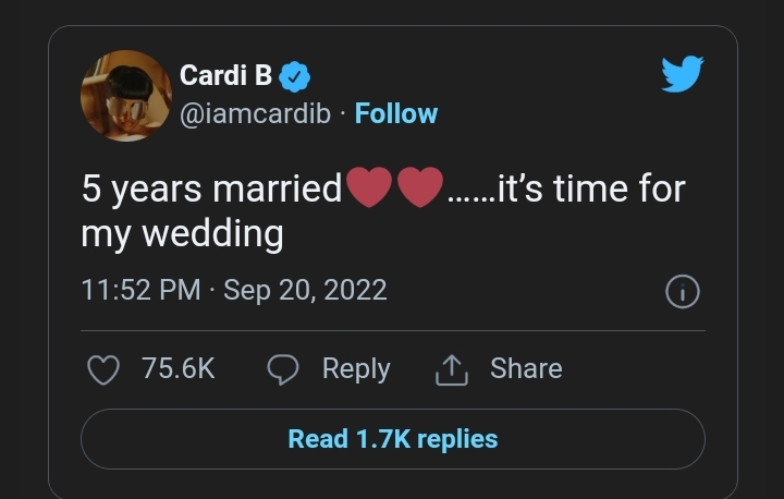 Rapper Cardi B Makes Surprising Announcement Says “It’s Time For Wedding,”